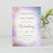 Lavender Floral Abstract Weddenschap Kaart (Staand voorkant)