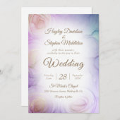 Lavender Floral Abstract Weddenschap Kaart (Voorkant / Achterkant)