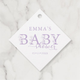 Lavender Floral Baby Shower | Elegant Wildflower Bedankjes Labels