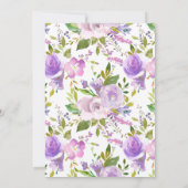 Lavender Floral Baby shower Invitation Kaart (Achterkant)