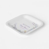 Lavender Floral Baptism Paper Plates Papieren Bordje (Gebogen)