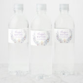 Lavender Floral Baptism Water Bottle Label Waterfles Etiket (Flessen)