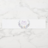 Lavender Floral Baptism Water Bottle Label Waterfles Etiket (Enkel label)
