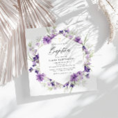 lavender floral baptisme - uitnodiging