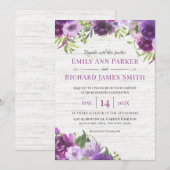 Lavender Floral Barn Wood Weddenschap Kaart (Voorkant / Achterkant)