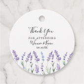 Lavender Floral Bedankjes Labels (Achterkant)