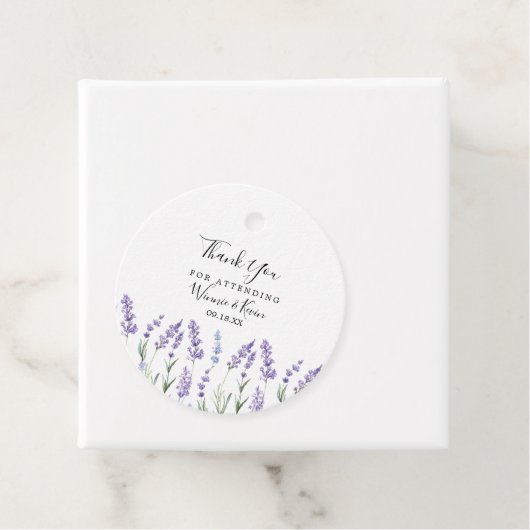 Lavender Floral Bedankjes Labels (In situ)