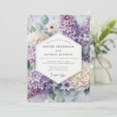 Lavender Floral Bloom Wedding Kaart (Staand voorkant)