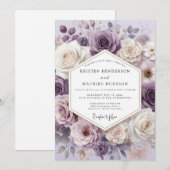 Lavender Floral Blossom Wedding Kaart (Voorkant / Achterkant)