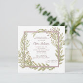 Lavender Floral Border Bridal Luncheon Kaart (Staand voorkant)
