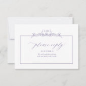 Lavender Floral Border Monogram Weddenschap RSVP Kaartje (Voorkant)