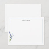 Lavender Floral Border Personalized Stationery Notitiekaartje (Voorkant / Achterkant)