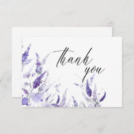 Lavender Floral Botanical Lila Mauve Wedding Bedankkaart
