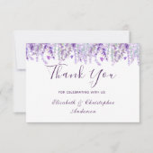 Lavender Floral Botanical Waterverf Wedding Bedankkaart (Voorkant)