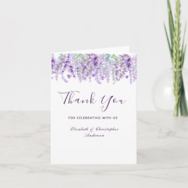 Lavender Floral Botanical Waterverf Wedding Bedankkaart