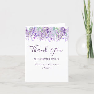 Lavender Floral Botanical Waterverf Wedding Bedankkaart