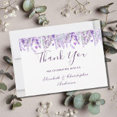 Lavender Floral Botanical Waterverf Wedding Bedankkaart