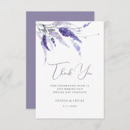 Lavender Floral Botanical Wildflower Boho Wedding Bedankkaart