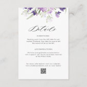lavender floral bruiloft - huiskaart informatiekaartje (Voorkant)