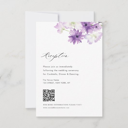 lavender floral bruiloft RSVP kaartje (Voorkant)