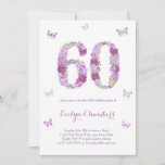 Lavender Floral Butterfly 60th Birthday Party Kaart<br><div class="desc">een ontwerp van de bloemetjeszestigste verjaardagsfeestdag met de bloemen in de vorm van het getal " 60 " in een soort lavender en mum . Houd er rekening mee dat u de vlinders uit het ontwerpgereedschap kunt verwijderen/verplaatsen (klik of tik om deze verder te personaliseren). Het achteruiteinde is ontworpen met...</div>