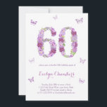 Lavender Floral Butterfly 60th Birthday Party Kaart<br><div class="desc">een ontwerp van de bloemetjeszestigste verjaardagsfeestdag met de bloemen in de vorm van het getal " 60 " in een soort lavender en mum . Houd er rekening mee dat u de vlinders uit het ontwerpgereedschap kunt verwijderen/verplaatsen (klik of tik om deze verder te personaliseren). Het achteruiteinde is ontworpen met...</div>