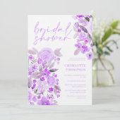 Lavender floral casual script vrijgezellenfeest kaart (Staand voorkant)