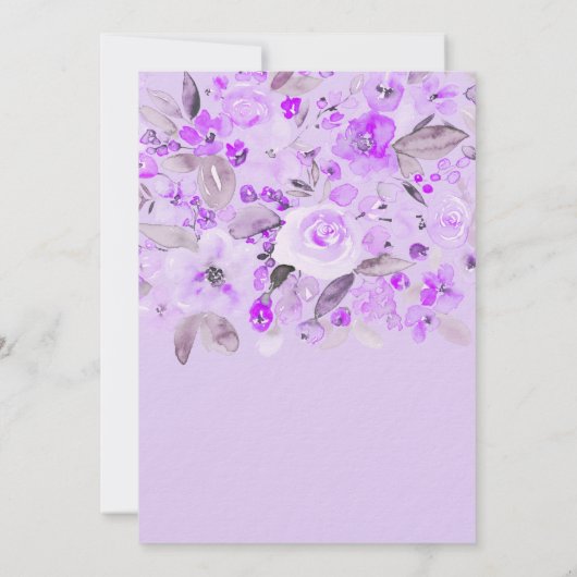 Lavender floral casual script vrijgezellenfeest kaart (Achterkant)