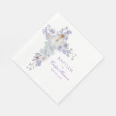 Lavender Floral Cross Baptism Napkins Servet (Hoek)