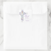 Lavender Floral Cross Baptism Sticker (Tas)