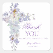Lavender Floral Cross Baptism Sticker (Voorkant)