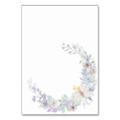 Lavender Floral Cross Baptism Table Number Kaart (Achterkant)
