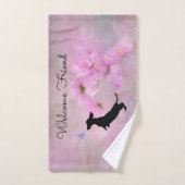 Lavender Floral Dachshund Towel Set Bad Handdoek (Handdoek)