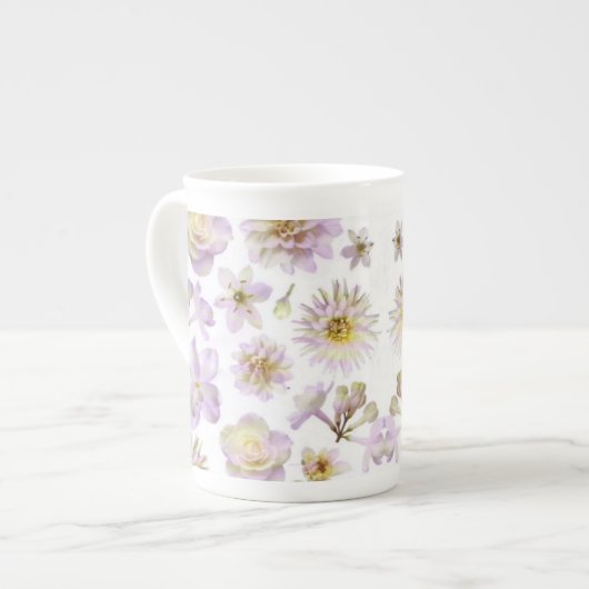 Lavender Floral Deco Bone China Porselein Kop (Links)