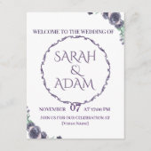 Lavender Floral Details Card Informatiekaartje (Voorkant)