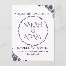 Lavender Floral Details Card Informatiekaartje