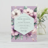 Lavender Floral Dream Wedding Kaart (Staand voorkant)