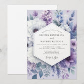 Lavender Floral Dream Wedding Kaart (Voorkant / Achterkant)