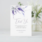 Lavender Floral Dusty Paarse Wild Flowers Wedding Bedankkaart (Staand voorkant)
