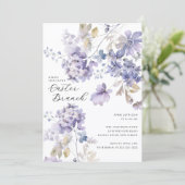 Lavender Floral Easter Brunch Invitation Kaart (Staand voorkant)