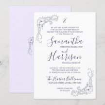 Lavender Floral Elegant and Minimal Wedding Invite