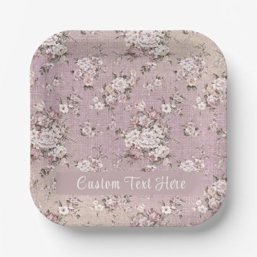  Lavender Floral Elegant Stijlvol Papieren Bordje (Voorkant)