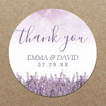 Lavender Floral Elegant Wedding Bedankt