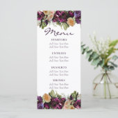 Lavender  Floral Elegant Wedding Menu (Staand voorkant)