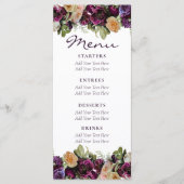 Lavender Floral Elegant Wedding Menu (Voorkant)