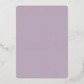 Lavender Floral First Baptism Folie Invitation Uitnodiging (Achterkant)