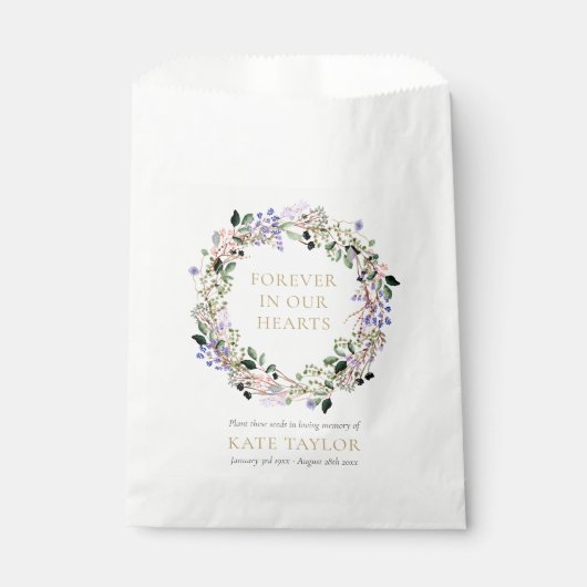 Lavender Floral Funeral Memorial Seed Packet Bedankzakje (Voorkant)