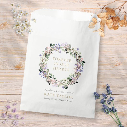 Lavender Floral Funeral Memorial Seed Packet Bedankzakje