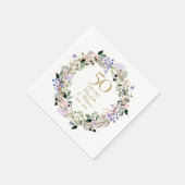 Lavender Floral Garland 50th Wedding Jubileum Servet (Hoek)