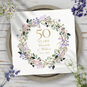 Lavender Floral Garland 50th Wedding Jubileum Servet
